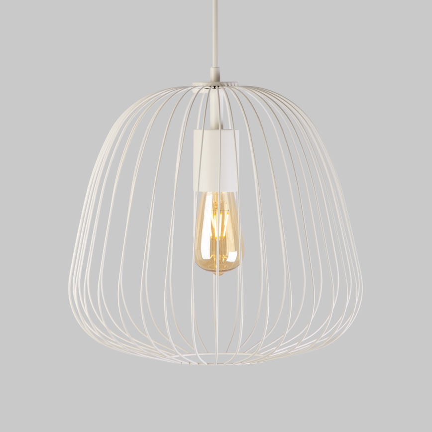 Luster na sajli OVELLA 1xE27/15W/230V, prečnik 36 cm, krem