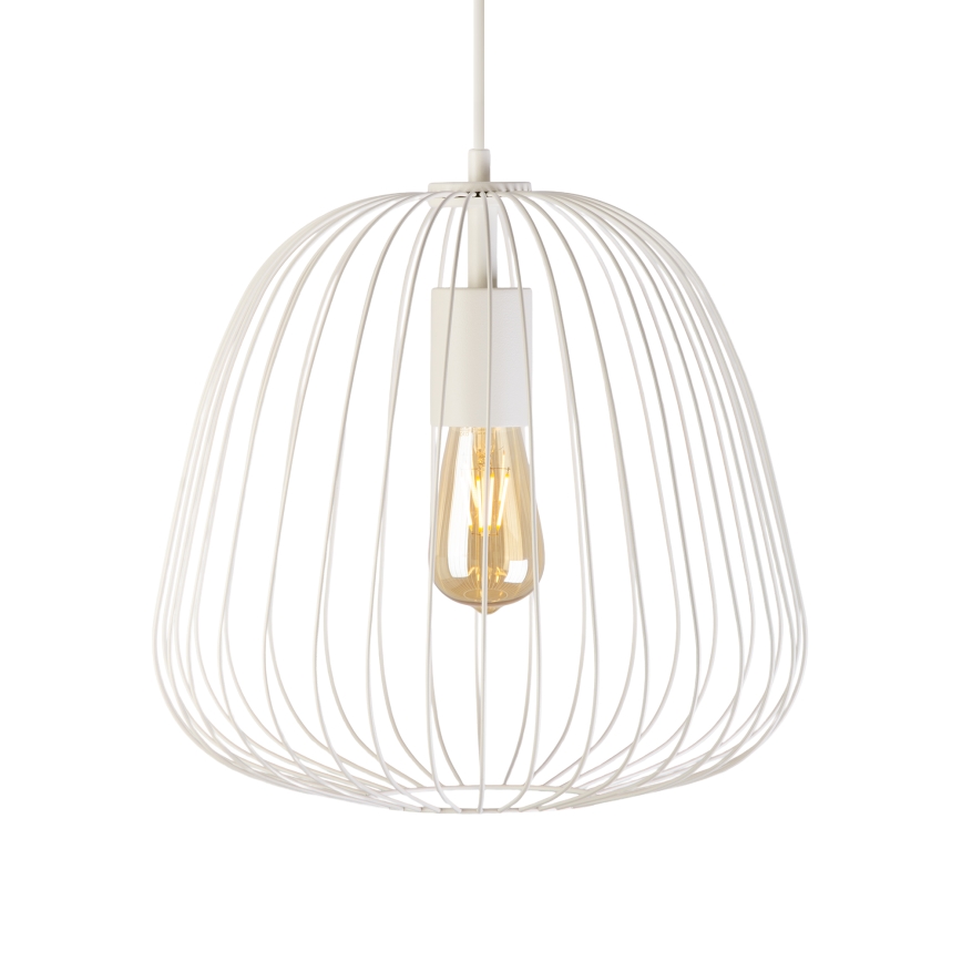 Luster na sajli OVELLA 1xE27/15W/230V, prečnik 36 cm, krem