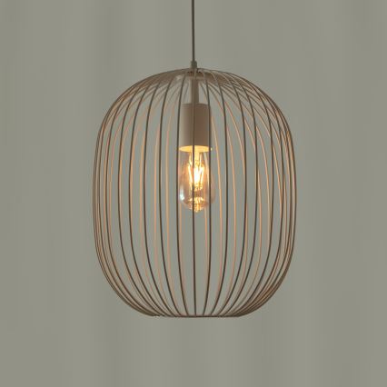 Luster na sajli OVELLA 1xE27/15W/230V prečnika 34 cm krem