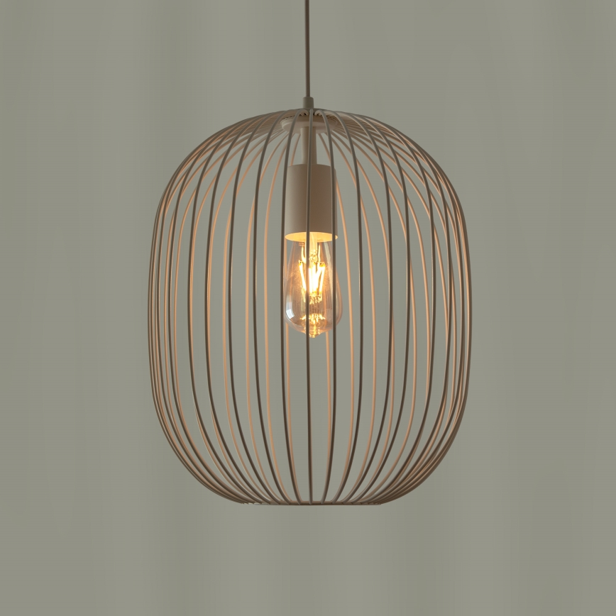 Luster na sajli OVELLA 1xE27/15W/230V prečnika 34 cm krem