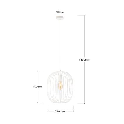 Luster na sajli OVELLA 1xE27/15W/230V prečnika 34 cm krem