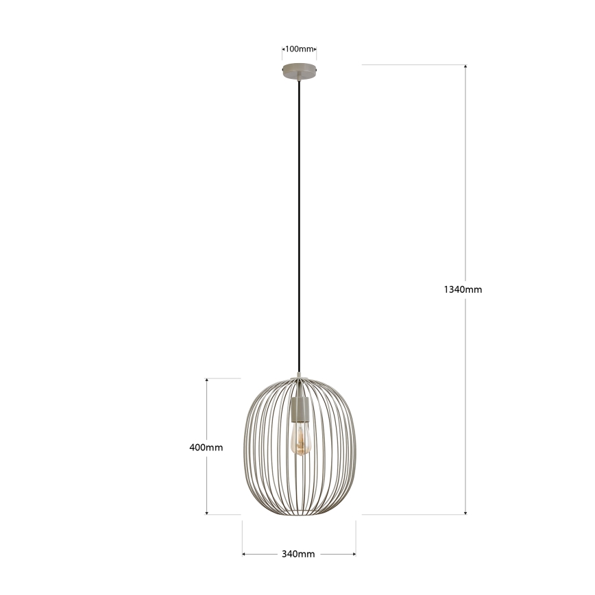 Luster na sajli OVELLA 1xE27/15W/230V Ø 34 cm, bež