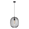 Luster na sajli OVELLA 1xE27/15W/230V Ø 34 cm crna