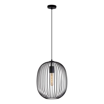 Luster na sajli OVELLA 1xE27/15W/230V Ø 34 cm crna