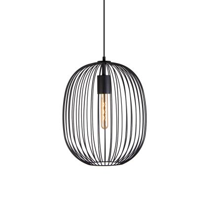Luster na sajli OVELLA 1xE27/15W/230V Ø 34 cm crna