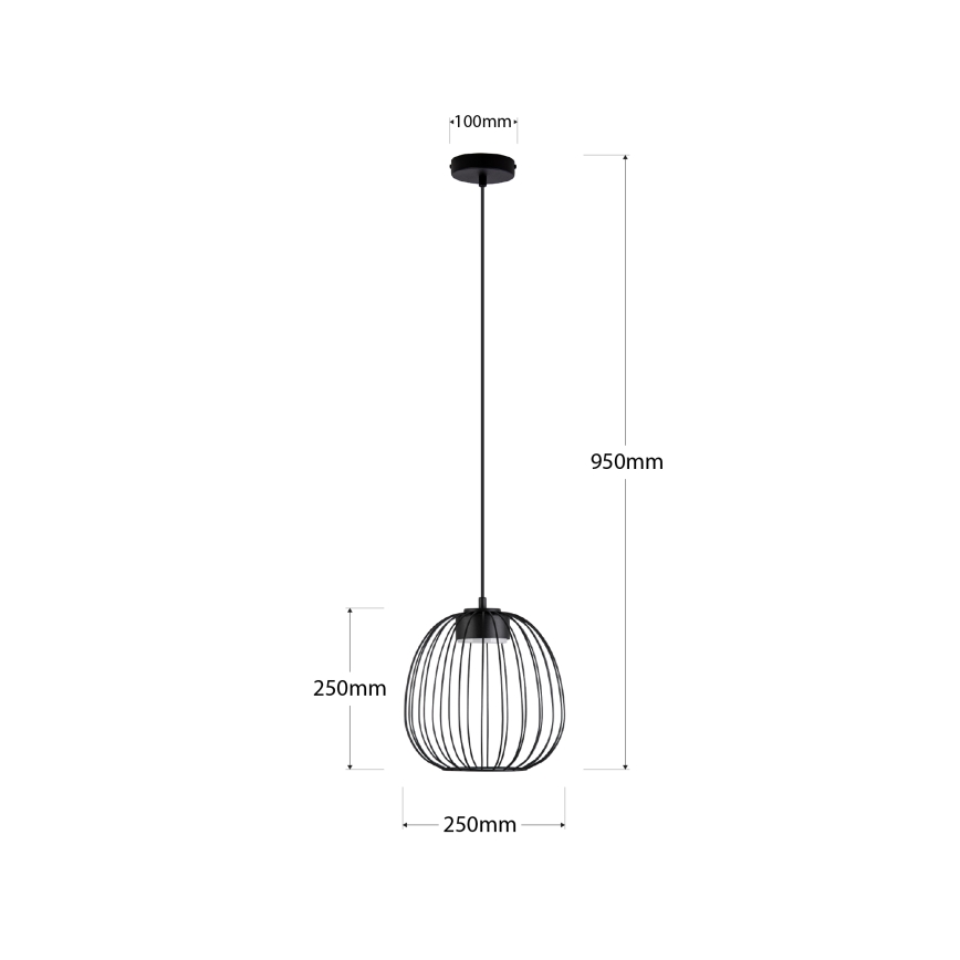 Luster na sajli OVELLA 1xGX53/10W/230V, prečnik 25 cm, u crnoj boji