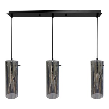 Luster na sajli PADOVA 3xE27/15W/230V crne boje