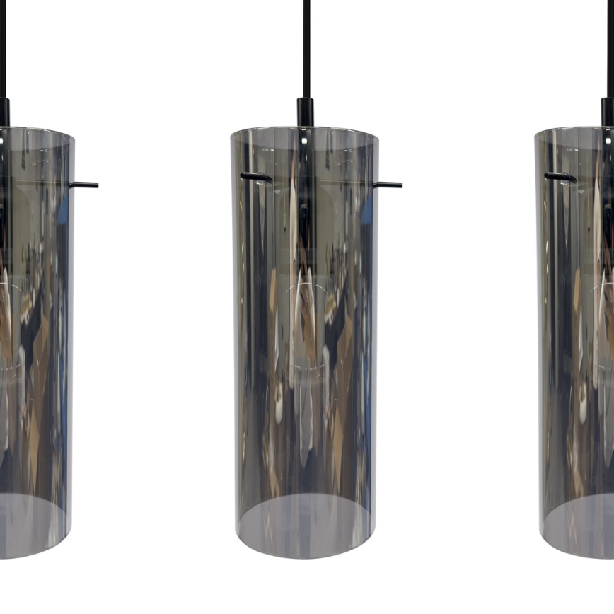 Luster na sajli PADOVA 3xE27/15W/230V crne boje