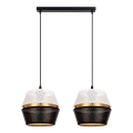 Luster na sajli PARIS 2xE27/60W/230V beli/crni/zlatni