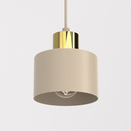 Luster na sajli PARKLA 1xE27/15W/230V bež/zlatna