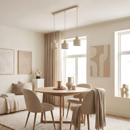 Luster na sajli PARKLA 3xE27/15W/230V bež