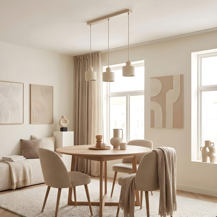 Luster na sajli PARKLA 3xE27/15W/230V bež