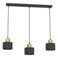 Luster na sajli PARKLA 3xE27/15W/230V crna