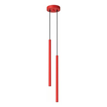 Luster na sajli PASTELO 2xG9/8W/230V crvena