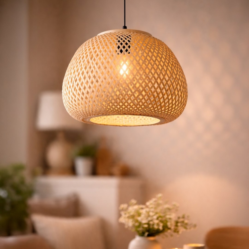 Luster na sajli PETRA 1xE27/15W/230V bambus
