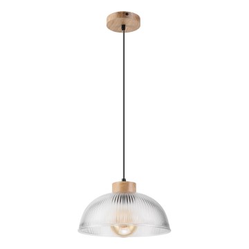 Luster na sajli PIA 1xE27/60W/230V, prečnik 30 cm, hrast