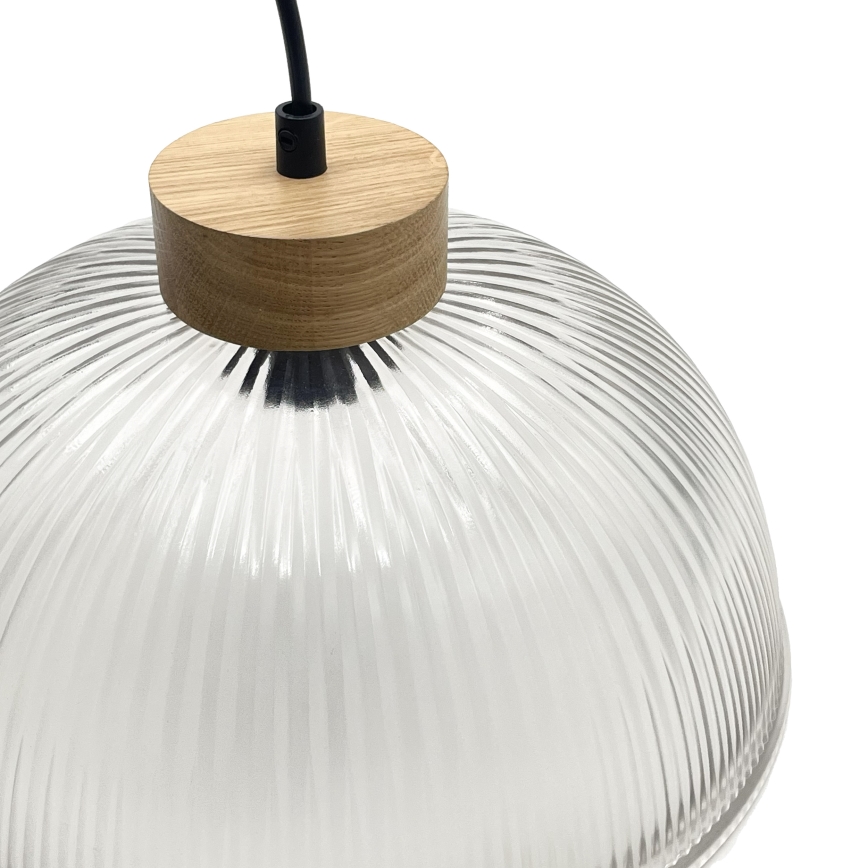 Luster na sajli PIA 1xE27/60W/230V, prečnik 30 cm, hrast