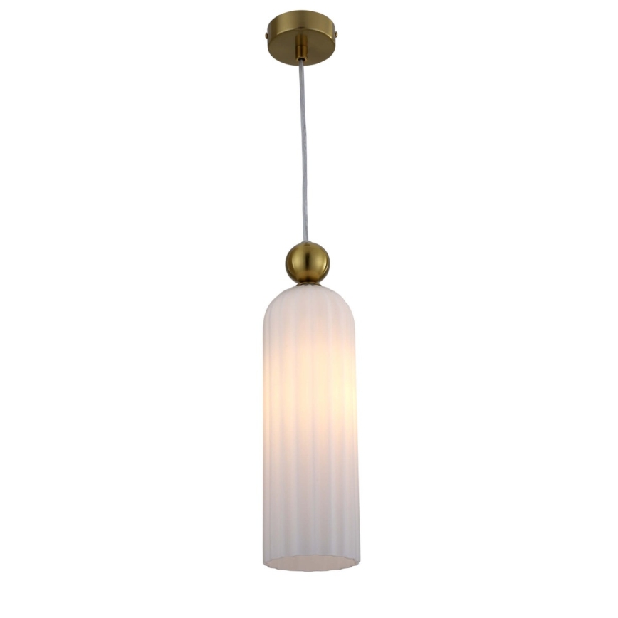 Luster na sajli PIEGA 1xE14/40W/230V mesing/bela