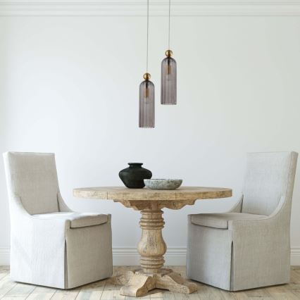 Luster na sajli PIEGA 1xE14/40W/230V mesing/dimna crna