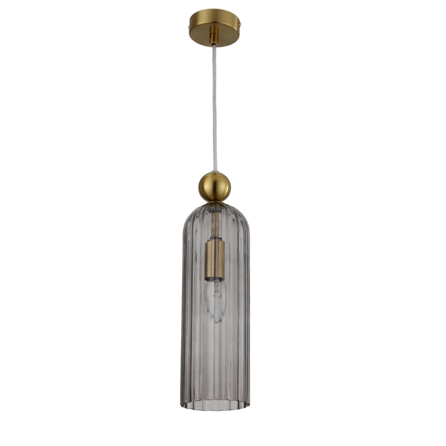 Luster na sajli PIEGA 1xE14/40W/230V mesing/dimna crna