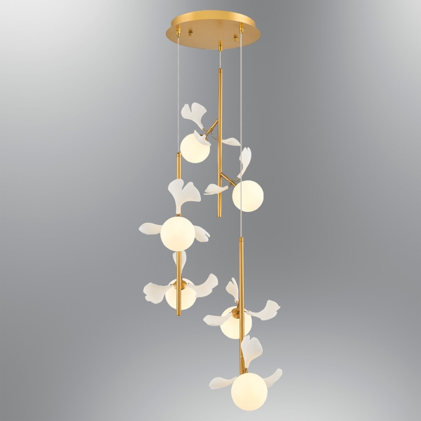 Luster na sajli PISTOIA 6xG9/5W/230V zlatni