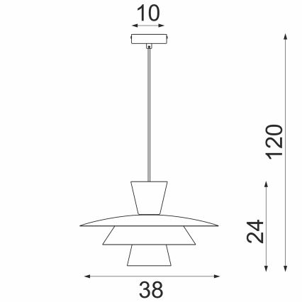 Luster na sajli PLATO 1xE27/15W/230V bela