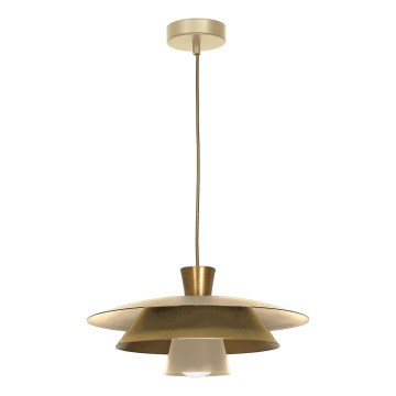 Luster na sajli PLATO 1xE27/15W/230V bež/zlatan