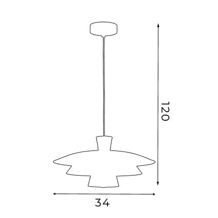 Luster na sajli PLATO 1xE27/15W/230V bež/zlatan