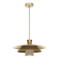 Luster na sajli PLATO 1xE27/15W/230V bež/zlatna