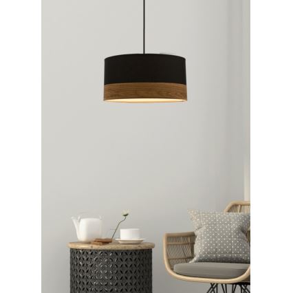 Luster na sajli PORTO 1xE27/60W/230V crna/braon