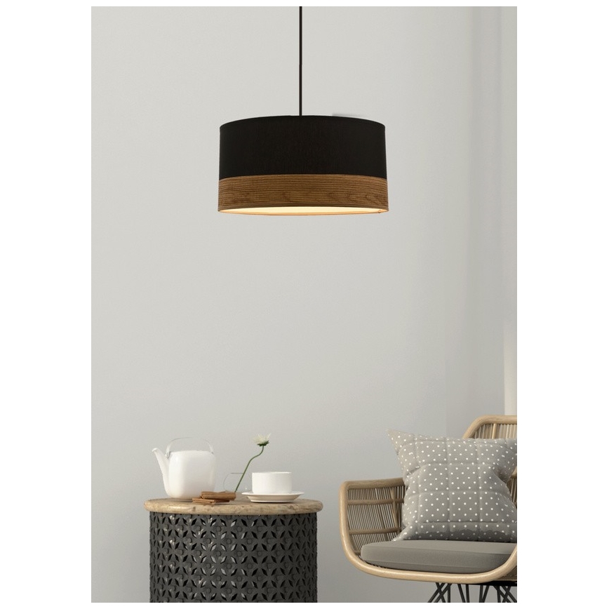 Luster na sajli PORTO 1xE27/60W/230V crna/braon