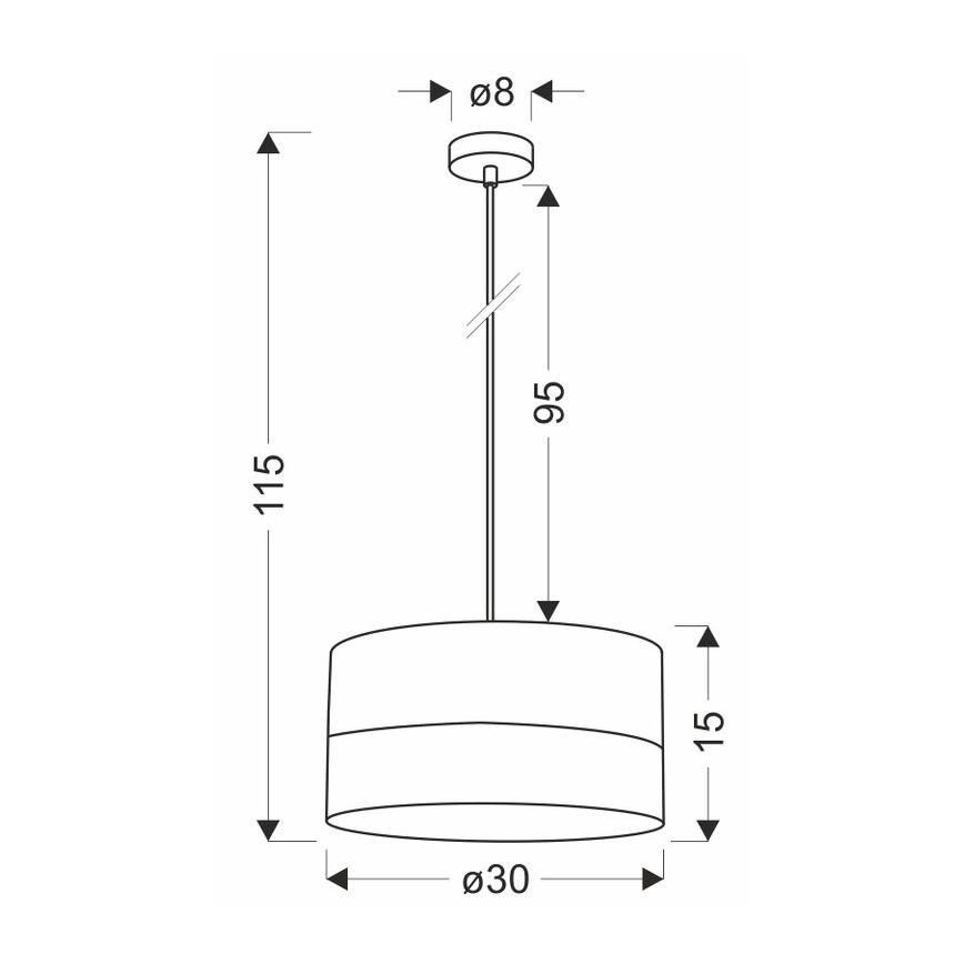 Luster na sajli PORTO 1xE27/60W/230V crna/braon