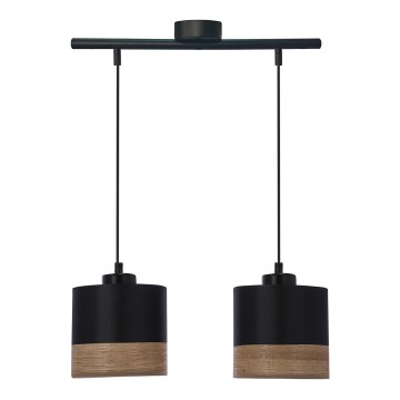 Luster na sajli PORTO 2xE27/60W/230V crna/braon