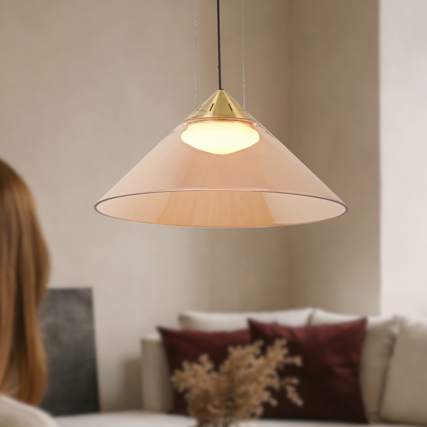 Luster na sajli PRESTO 1xGX53/10W/230V prečnik 42 cm zlatna/zadimljeno bež