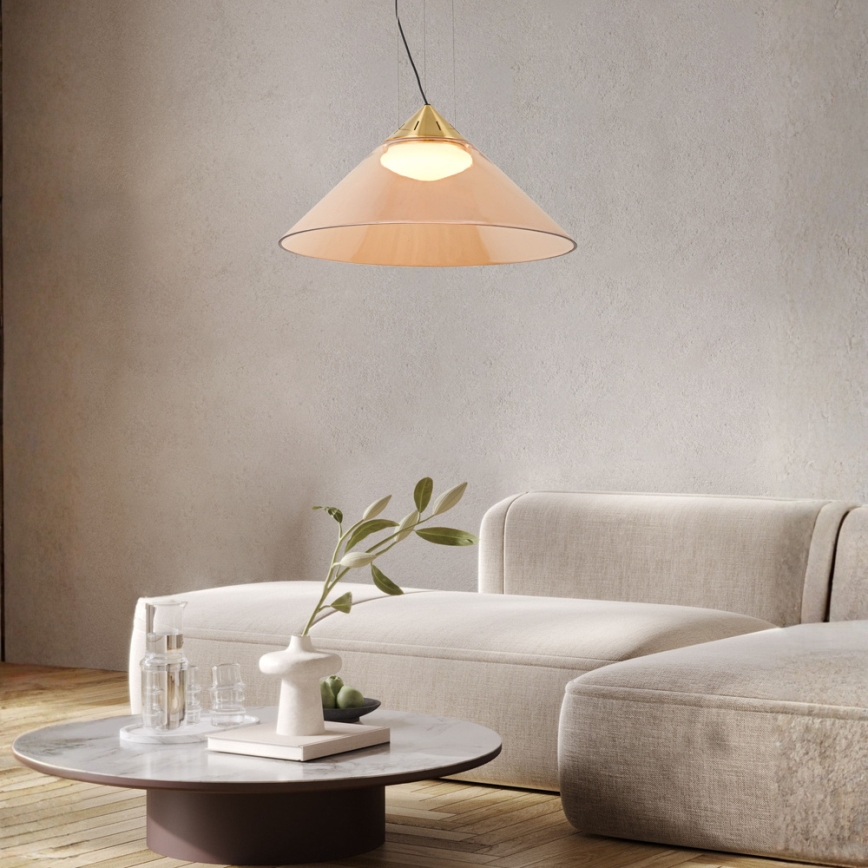 Luster na sajli PRESTO 1xGX53/10W/230V prečnik 42 cm zlatna/zadimljeno bež