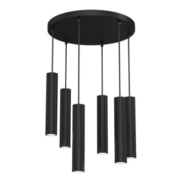 Luster na sajli RAITO 6xGU10/8W/230V crni