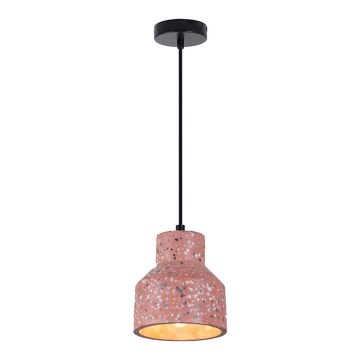 Luster na sajli RESIN 1xE27/11W/230V ružičasta/crna