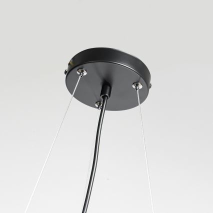 Luster na sajli REUS 3xE27/40W/230V, prečnik 47 cm, crna