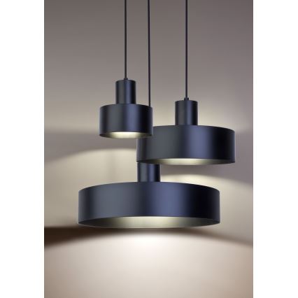 Luster na sajli RIF 1xE27/60W/230V, prečnik 15 cm, crna