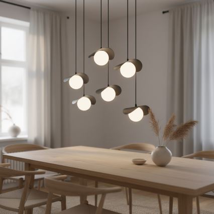 Luster na sajli RITUAL 6xG9/8W/230V crni