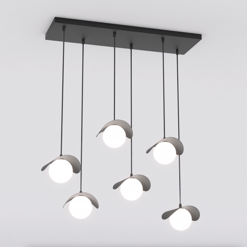 Luster na sajli RITUAL 6xG9/8W/230V crni