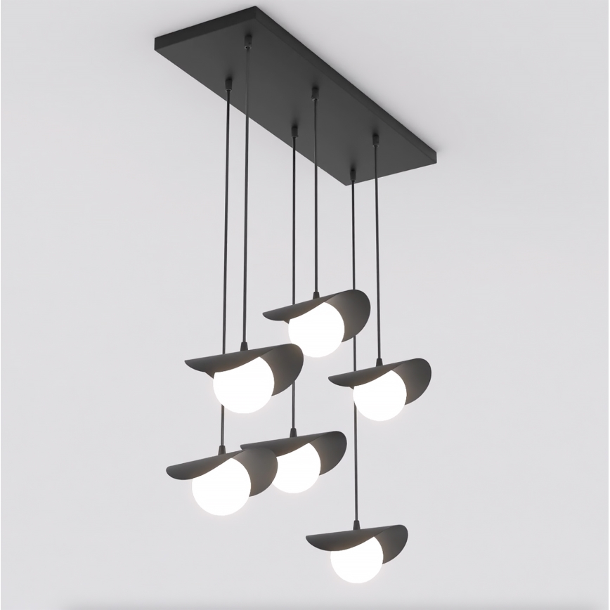 Luster na sajli RITUAL 6xG9/8W/230V crni