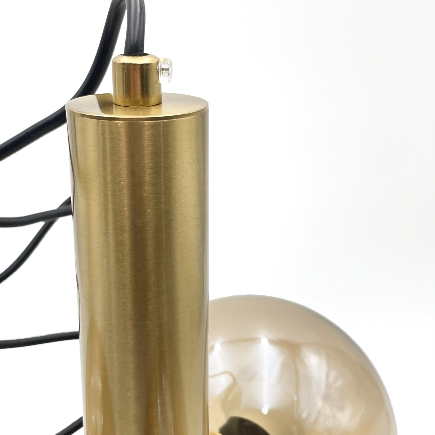 Luster na sajli ROLLO 3xE14/5W/230V zlatna/dimljeno bež