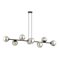 Luster na sajli ROSSI 8xE14/10W/230V crna/siva