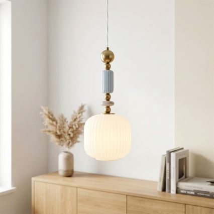 Luster na sajli ROYAL 1xE27/15W/230V zlatna/bela