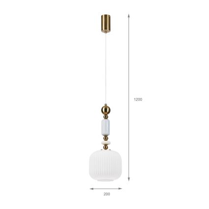 Luster na sajli ROYAL 1xE27/15W/230V zlatna/bela
