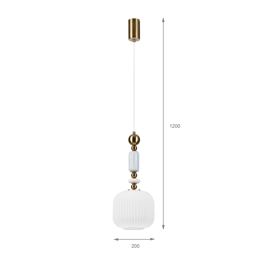 Luster na sajli ROYAL 1xE27/15W/230V zlatna/bela
