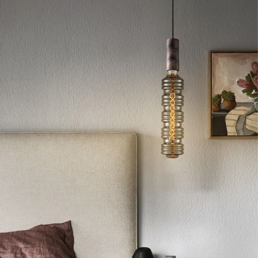 Luster na sajli SAGA 1xE27/40W/230V crna/bronza