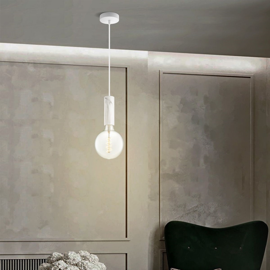 Luster na sajli SAGA 1xE27/40W/230V mramorna