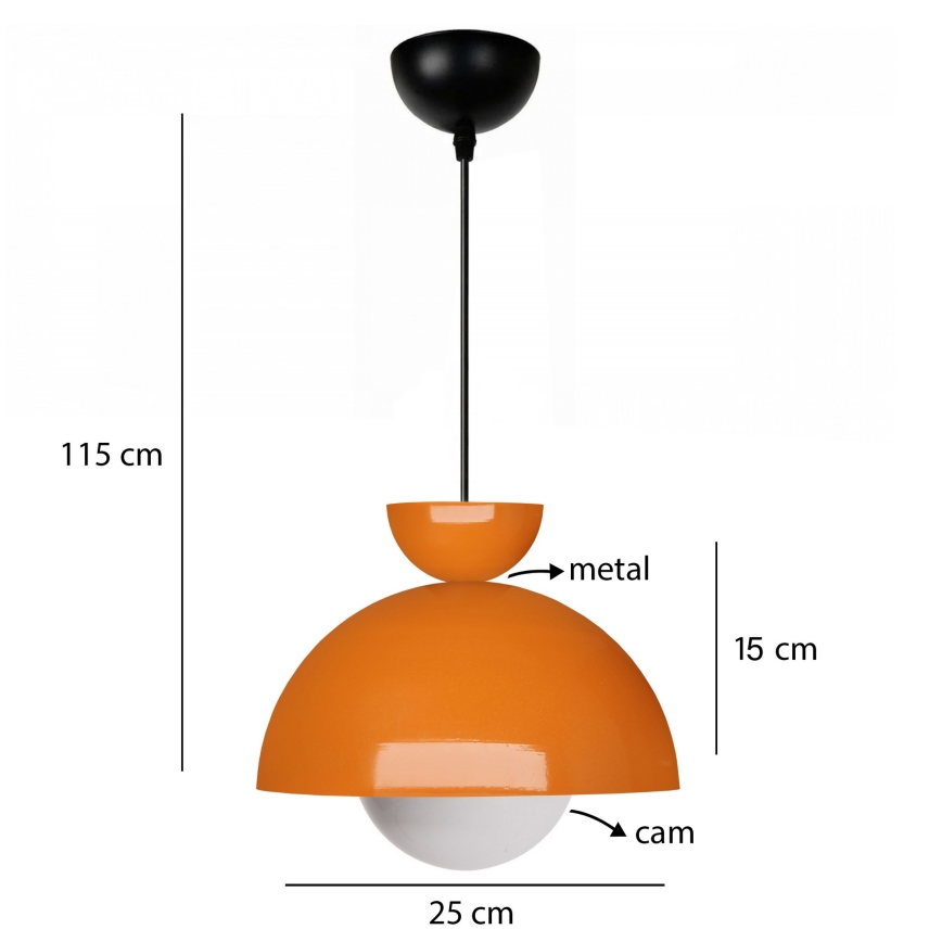 Luster na sajli SALVA 1xE27/15W/230V narandžasta